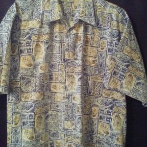 Batck Bay mens short sleeve shirt. Fish print. XL
